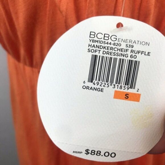 Bcbgeneration Womens Orange Handkerchief Halter Top Size Small Sleeveless - Picture 6 of 6